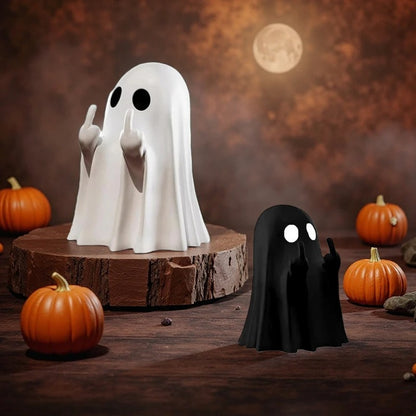 Cute Middle Finger Ghost Statue Small Halloween Decor