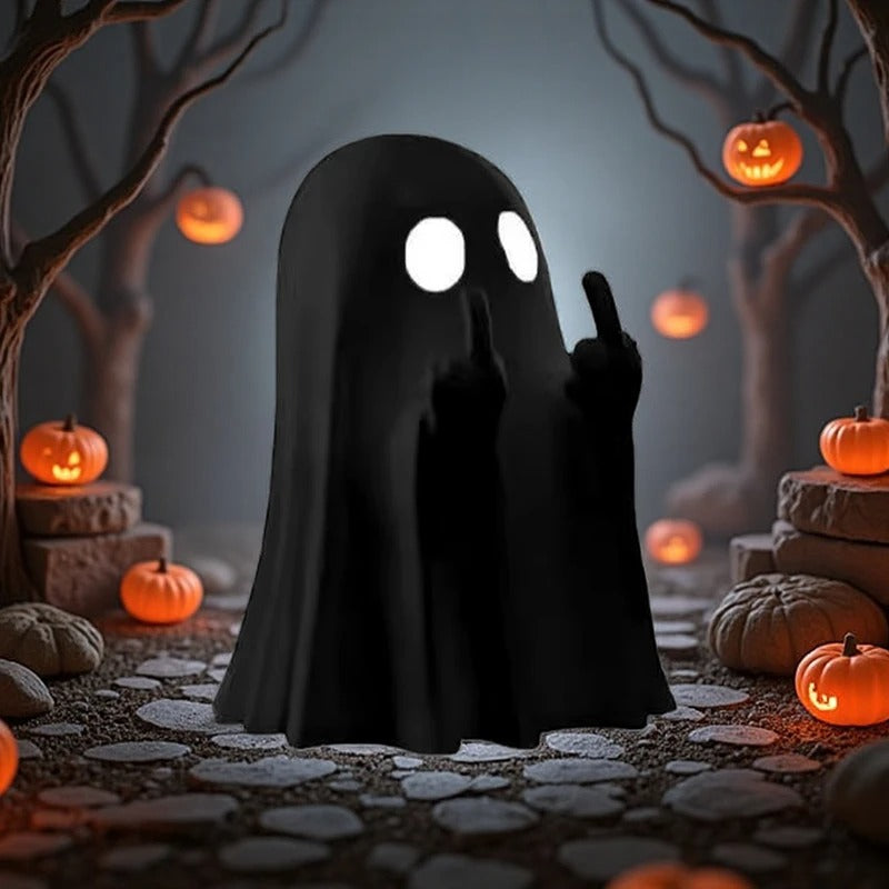 Cute Middle Finger Ghost Statue Small Halloween Decor