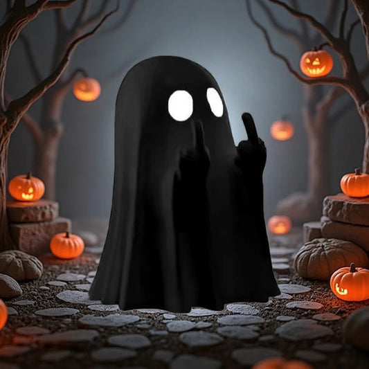 Cute Middle Finger Ghost Statue Small Halloween Decor