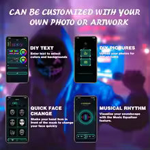 Bluetooth App Light Up LED Mask