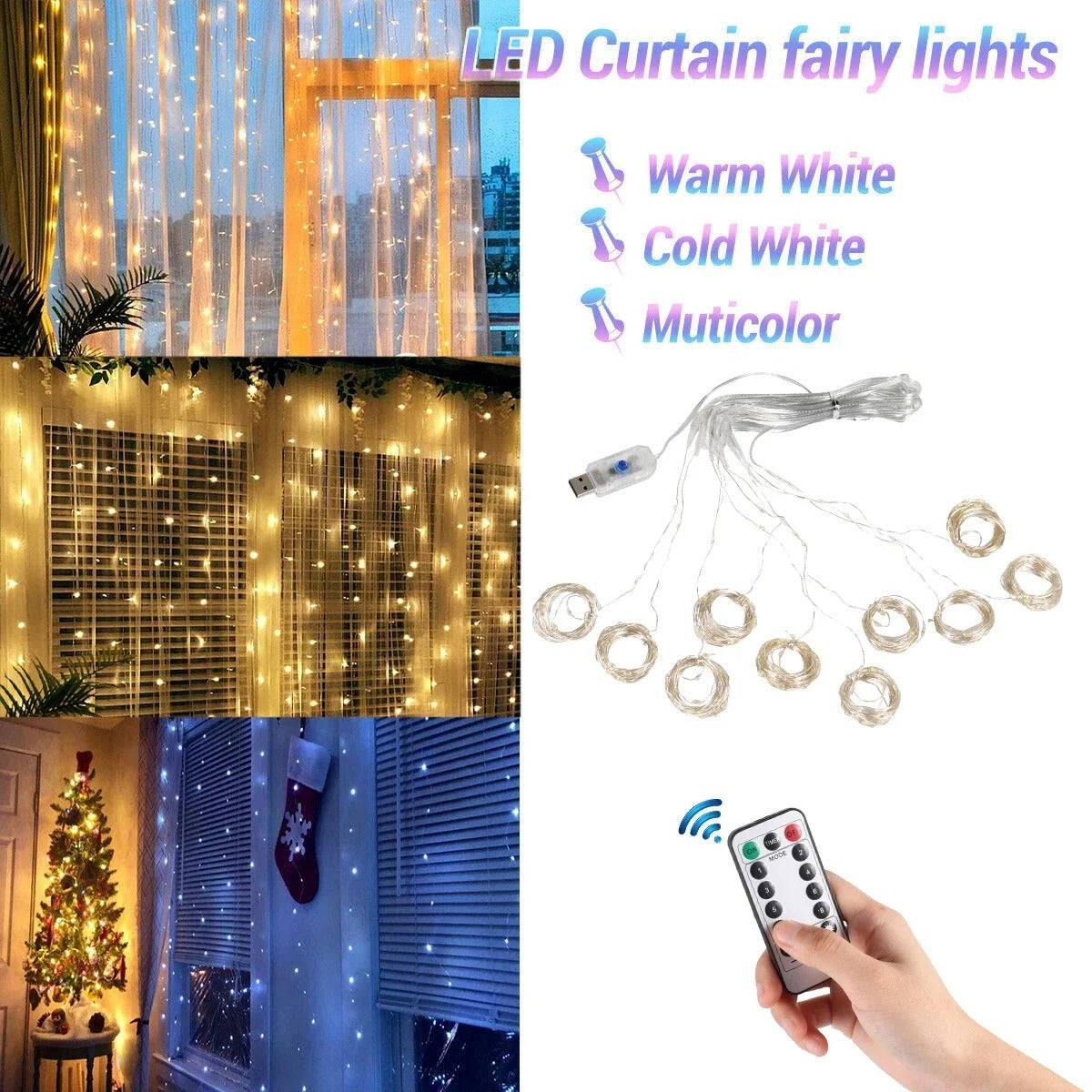 Christmas Lights Curtain | Decor for Home 2025